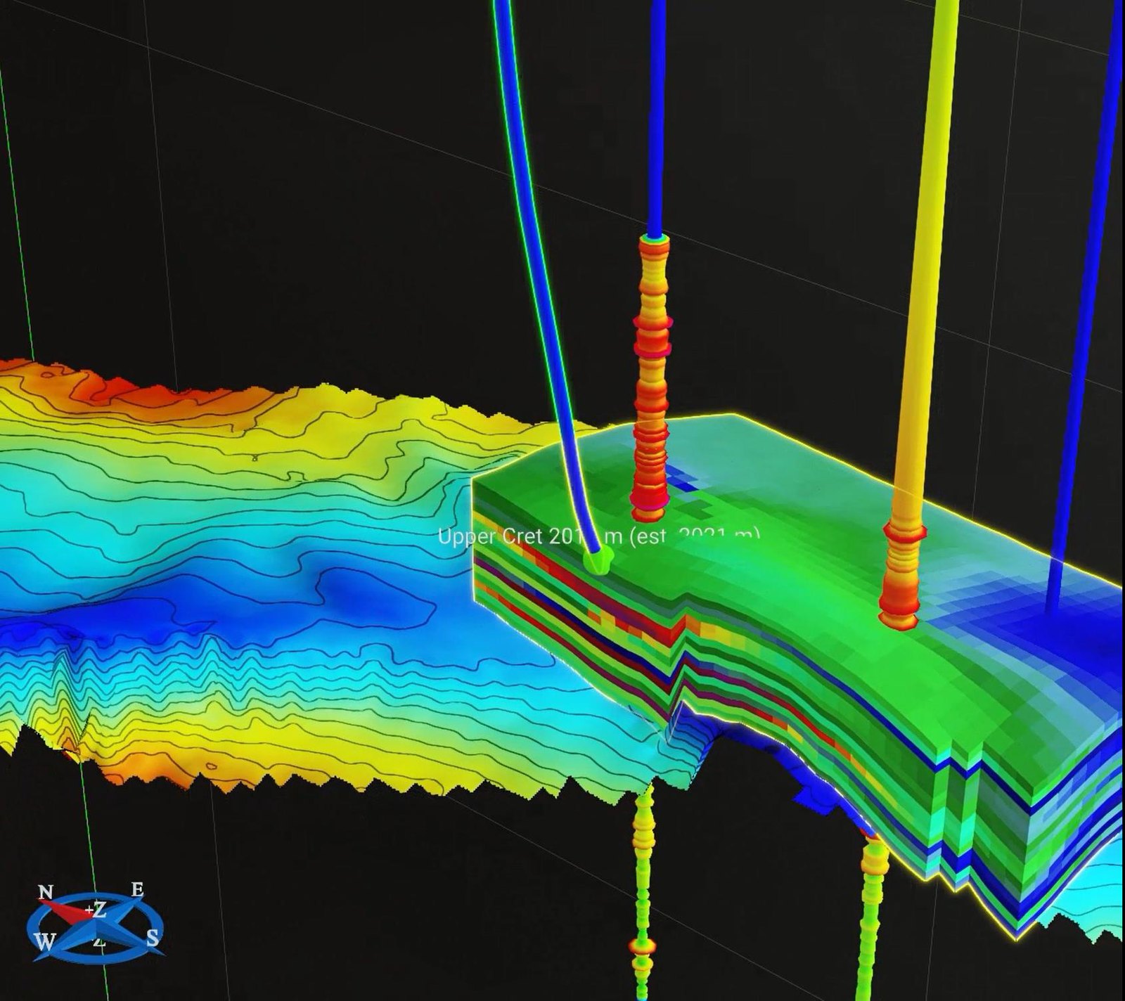 Depth image with wells