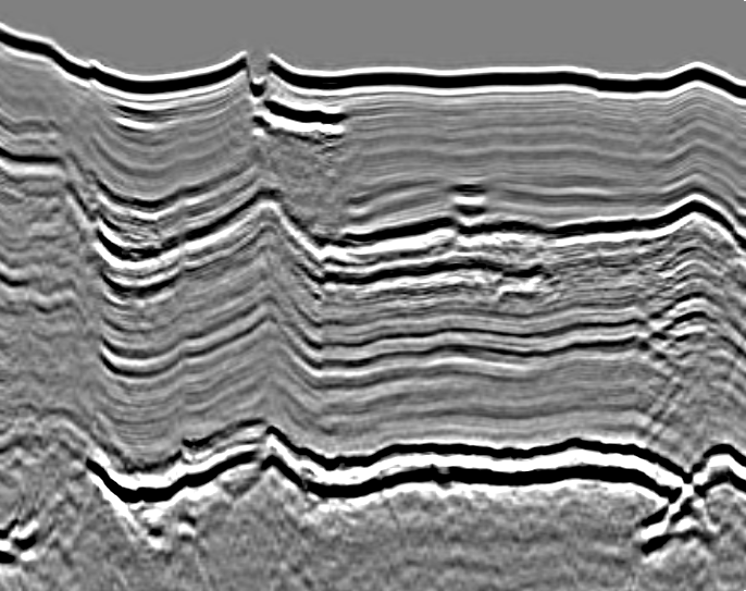 Post-stack time migrated section produced in g-Platform