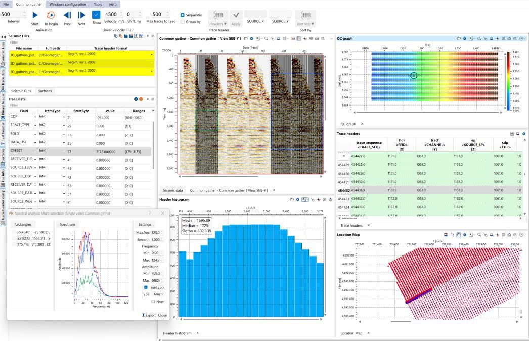 Pre-stack QC tools
